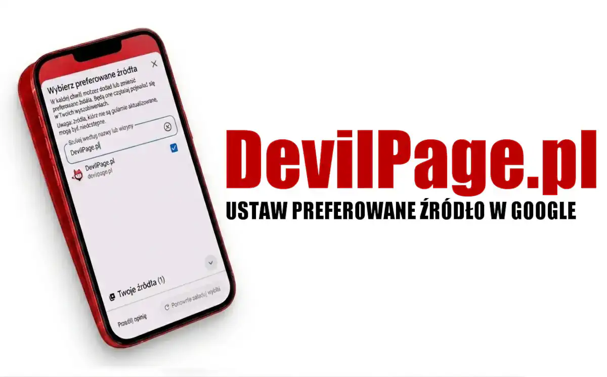 Ustaw DevilPage.pl jako preferowane źródło w Google